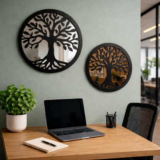 Modern acrylic nature reflection wall art featuring a serene landscape design with a high-gloss finish.