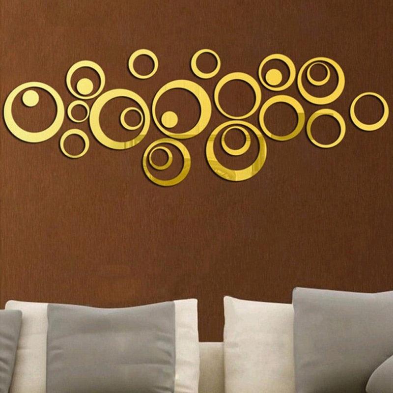 Acrylic Ring Mirror Wall Decor(GOLDEN)