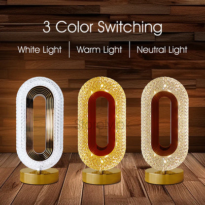 Three decorative lamps with 3 color switching options on a wooden background