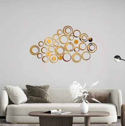 Acrylic Ring Mirror Wall Decor(GOLDEN)