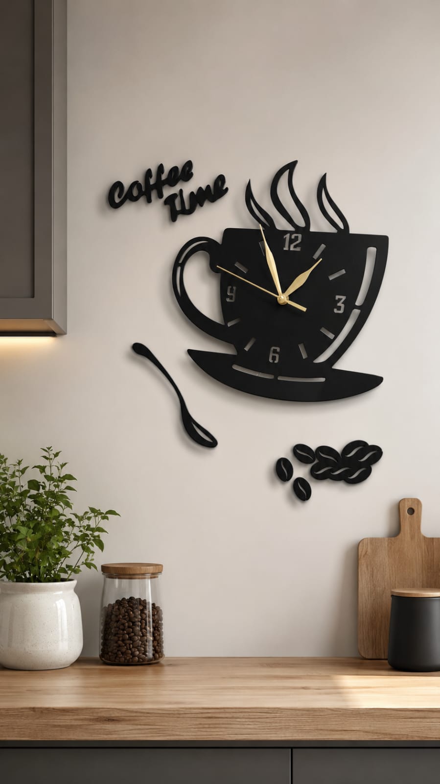 Coffee Time Elegant Kitchen Clock