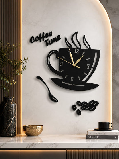 Coffee Time Elegant Kitchen Clock