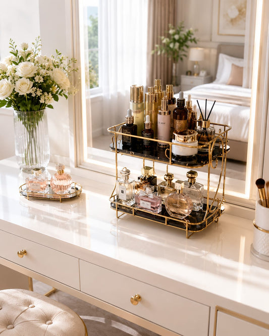 2-Tier S style  Modern Makeup Organizer  – Multi-Functional Storage