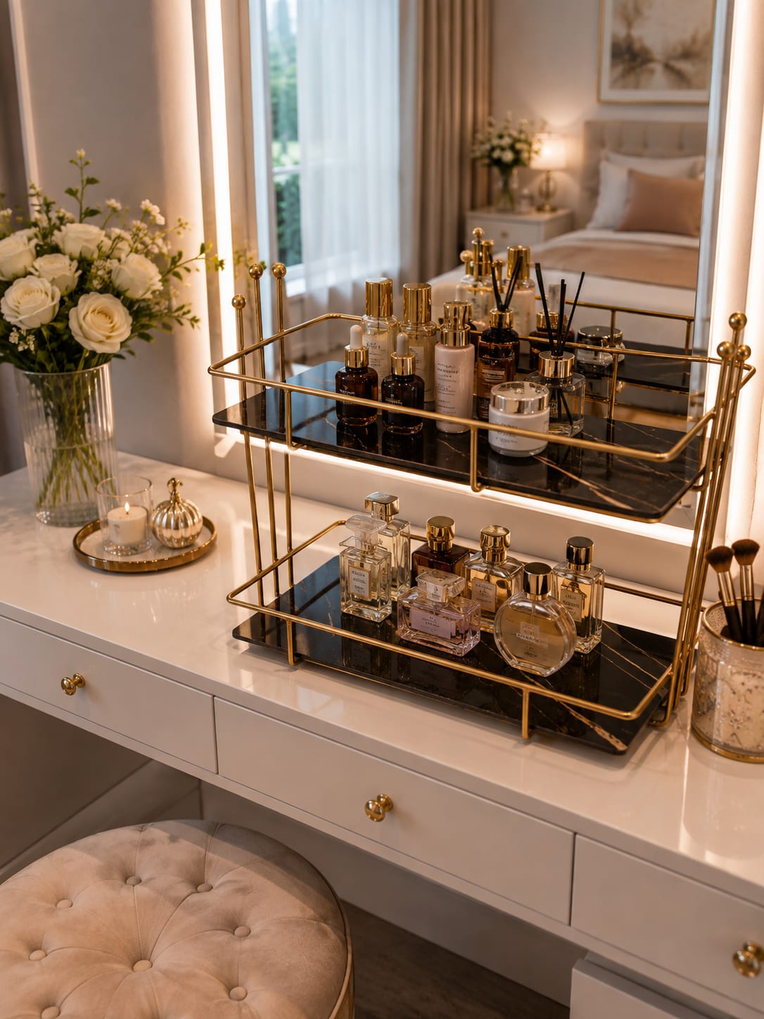 2-Tier  Makeup Organizer  – Multi-Functional Storage
