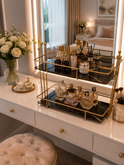 2-Tier  Makeup Organizer  – Multi-Functional Storage