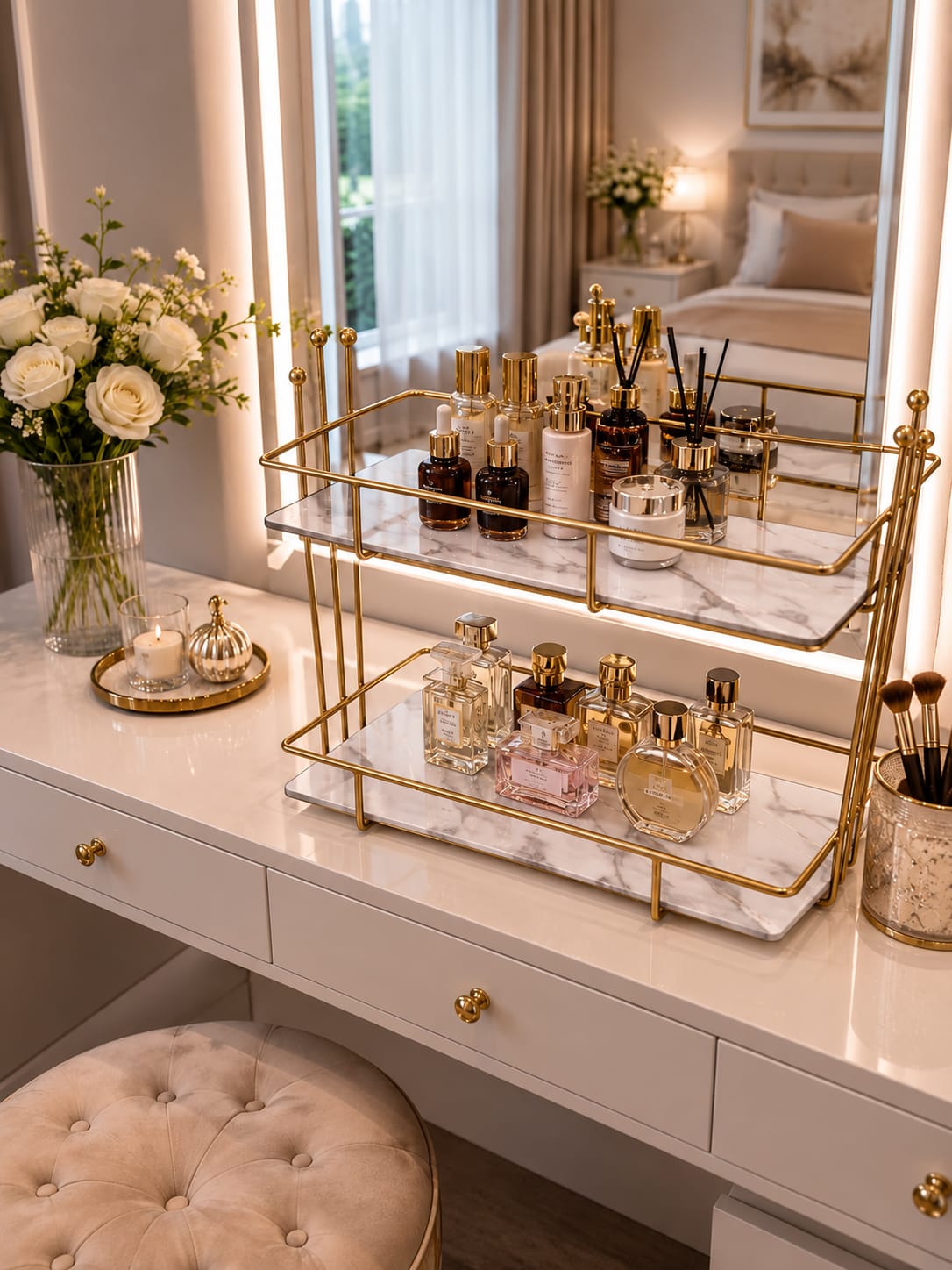 2-Tier  Makeup Organizer  – Multi-Functional Storage