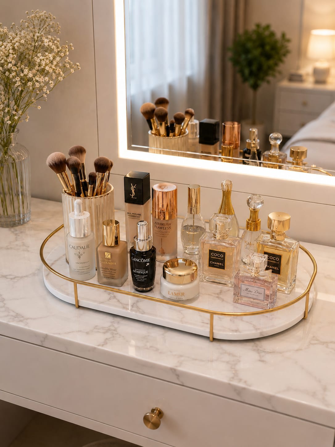 Decent Rectangle Tray  Makeup Organizer  – Multi-Functional Storage