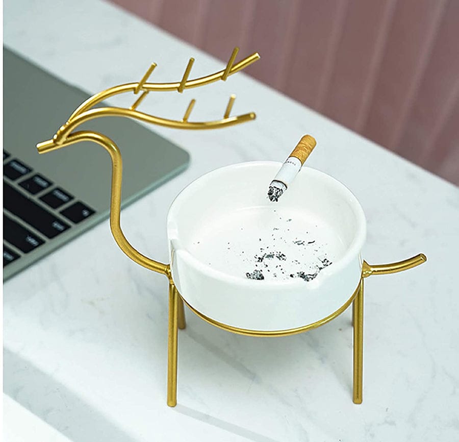 METALLIC GOLDEN  STYLE ASH TRAY