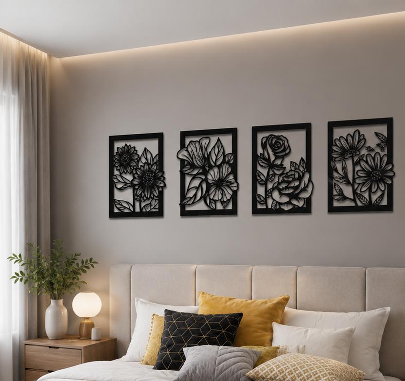 Premium Flower Wall Art Set