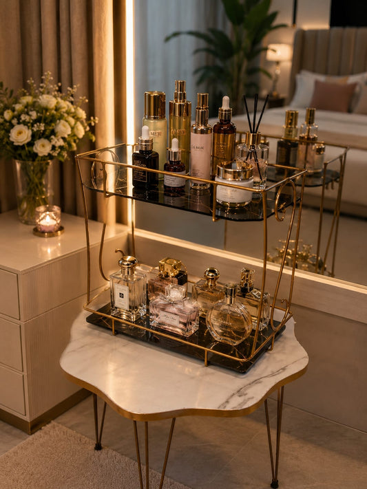 2-Tier S style  Modern Makeup Organizer  – Multi-Functional Storage