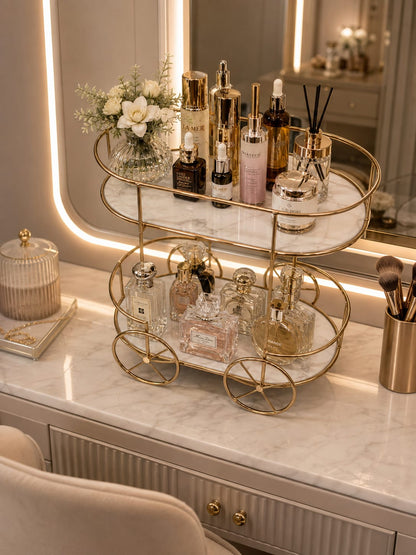 2-Tier Trolly Makeup Organizer  – Multi-Functional Storage