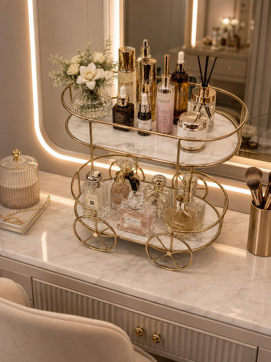 2-Tier Trolly Makeup Organizer  – Multi-Functional Storage