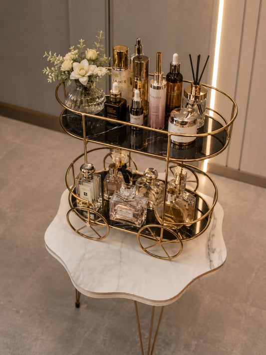 2-Tier Trolly Makeup Organizer  – Multi-Functional Storage