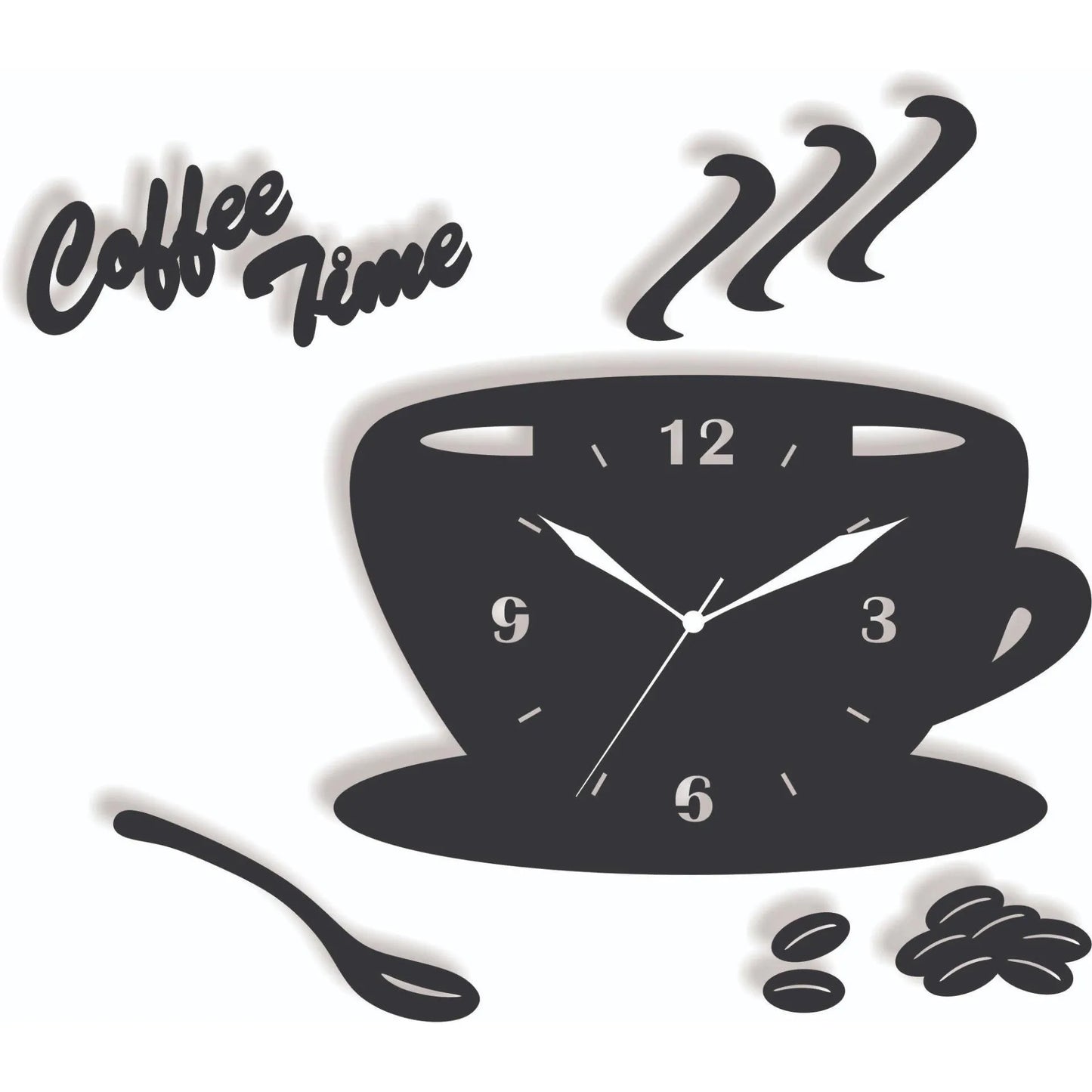Coffee Time Elegant Kitchen Clock