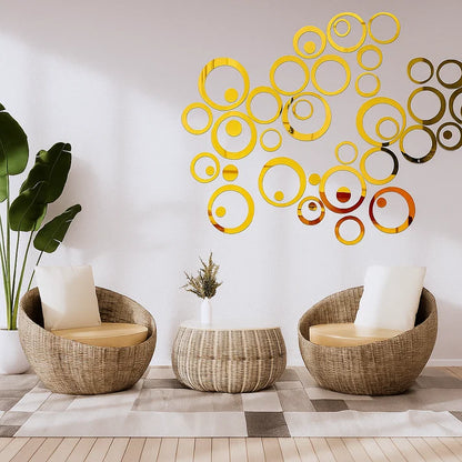 Acrylic Ring Mirror Wall Decor(GOLDEN)