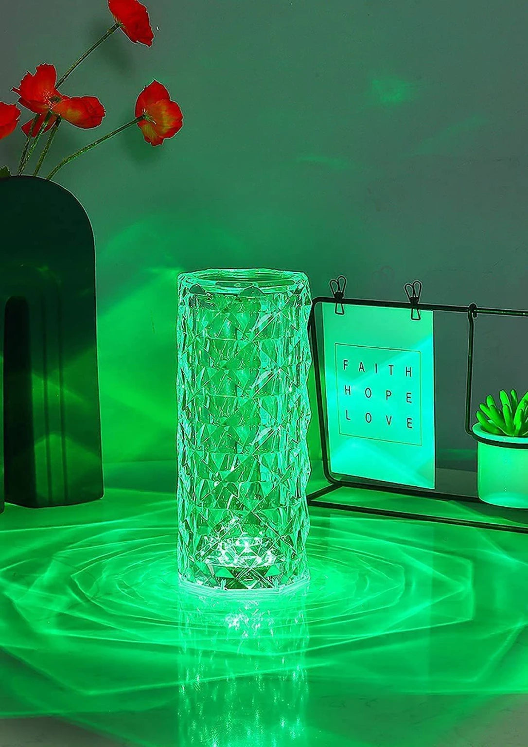 Luxury crystal diamond table lamp with remote control