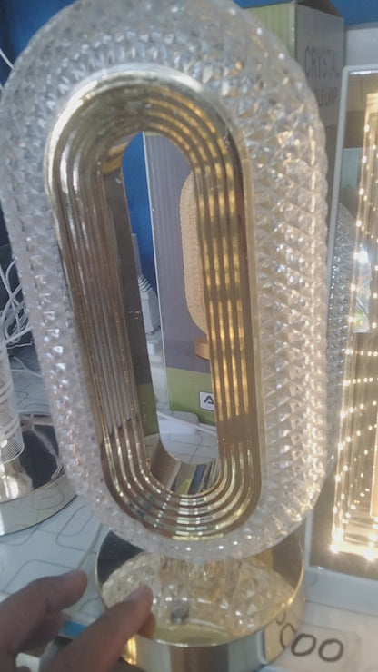 Oval Crystal LED Table Lamp - Decorative Night Light with Touch Sensor | Modern Design
